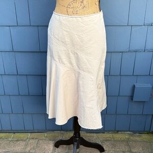 Margaret O'Leary Cream A-Line Midi Skirt